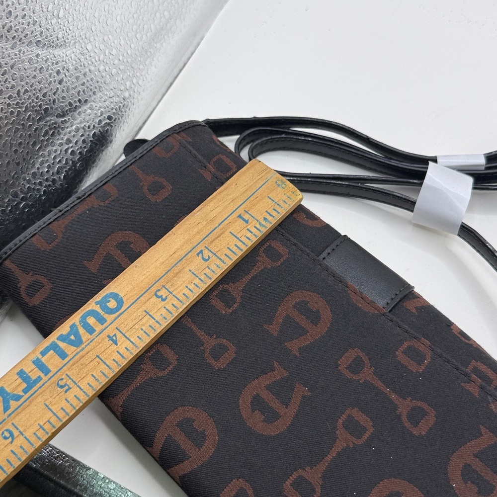 NWT Vtg Etienne Aigner Crossbody Convertible Clutch Wristlet Purse Brown Black - Picture 14 of 16